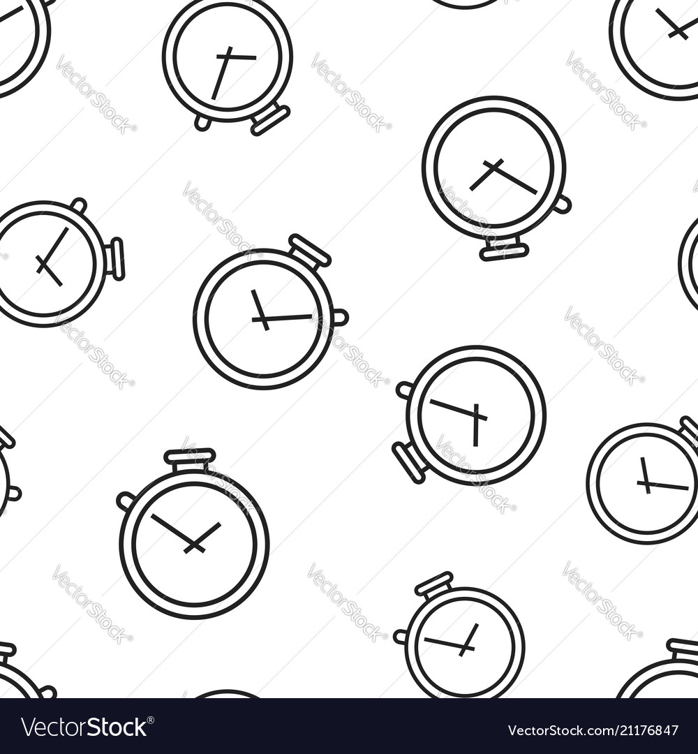 Clock timer icon seamless pattern background vector image Clock timer icon seamless pattern background