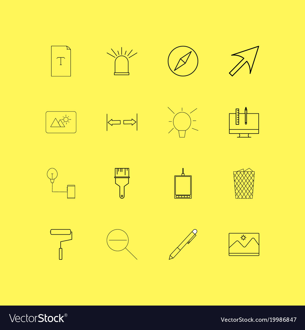 Design elements linear icon set simple outline