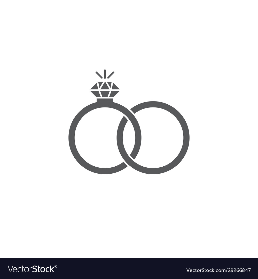 Engagement rings icon isolated on white background