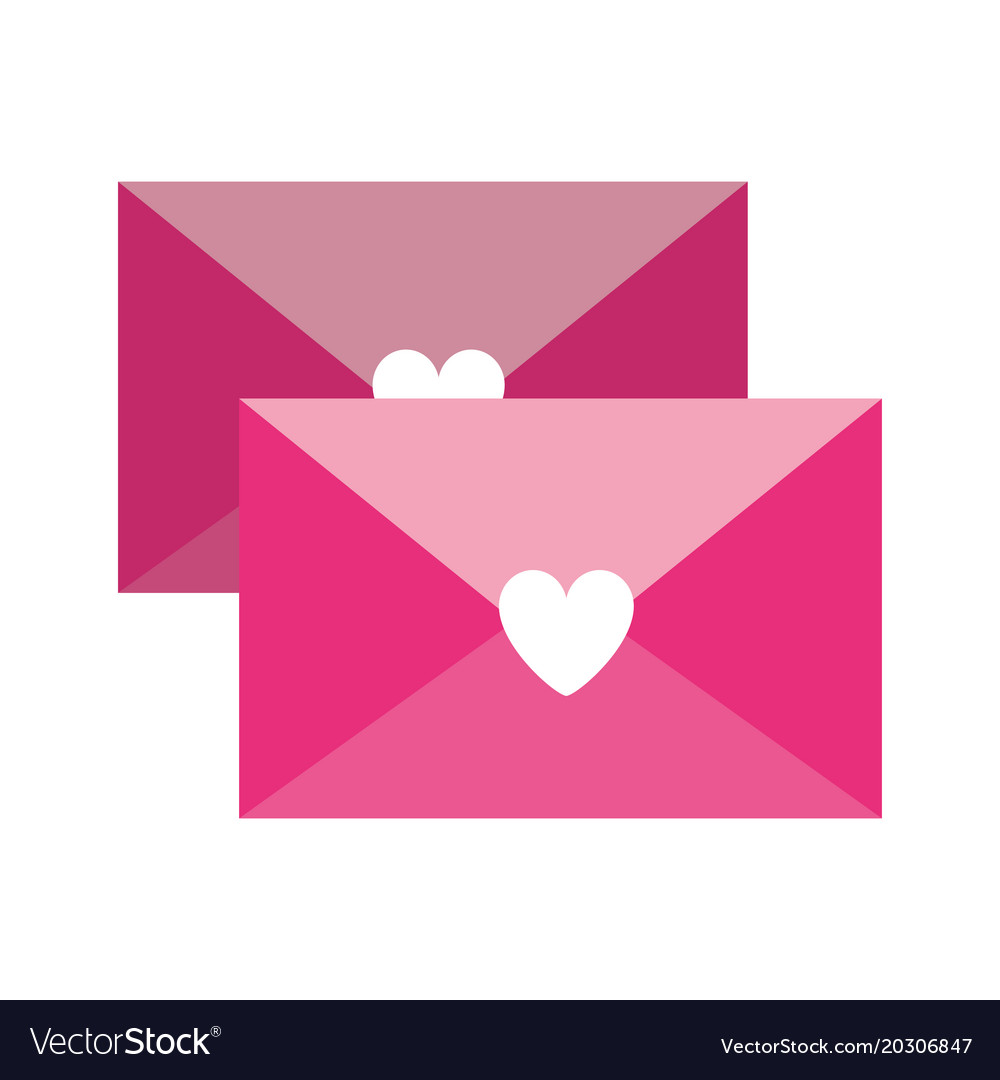 Envelope message greeting heart love romantic Vector Image