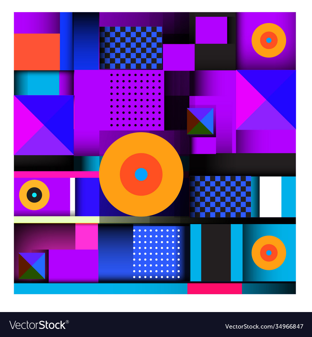 Geometric colorful memphis pattern for fabric
