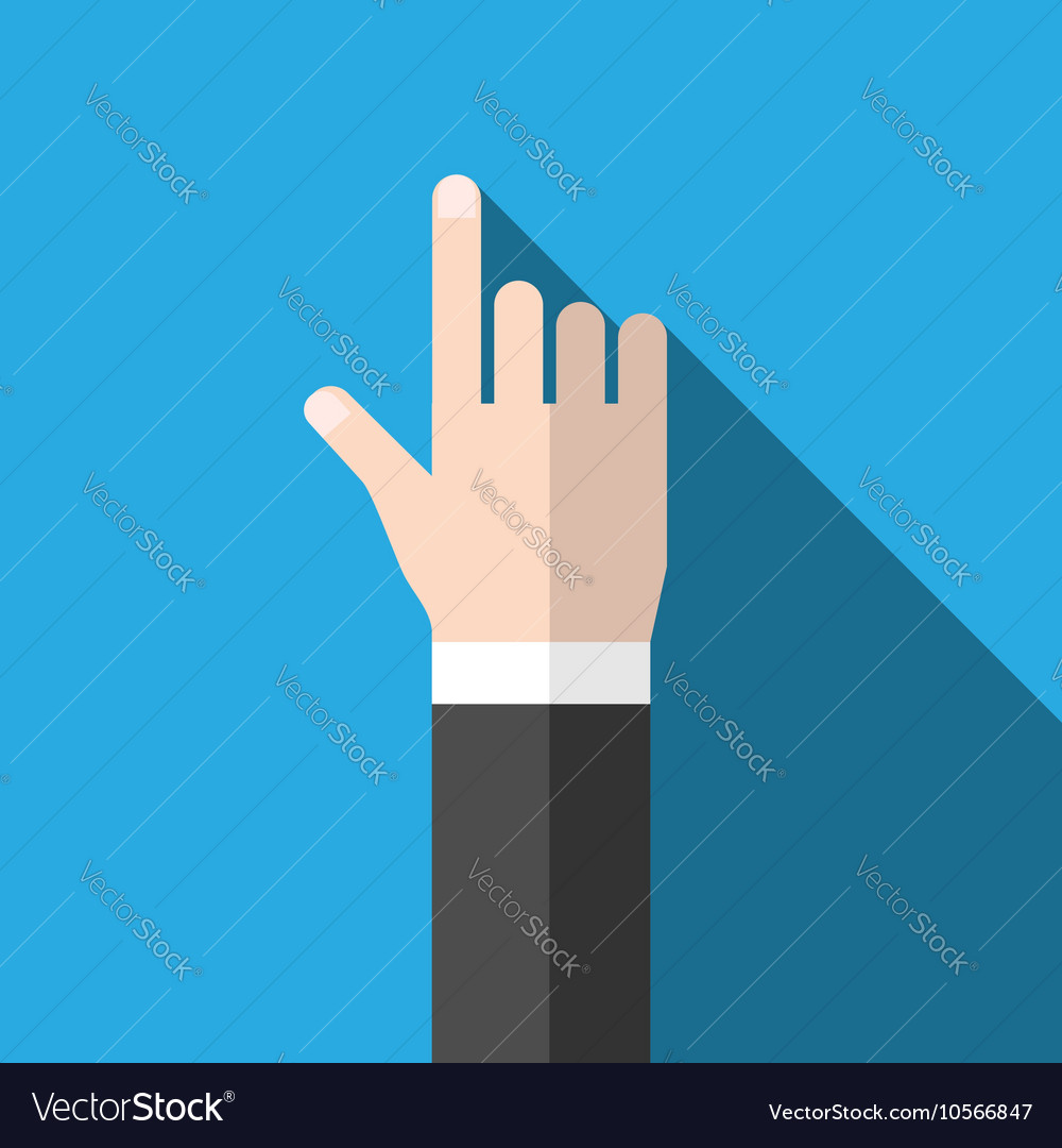 Hand with long shadow Royalty Free Vector Image