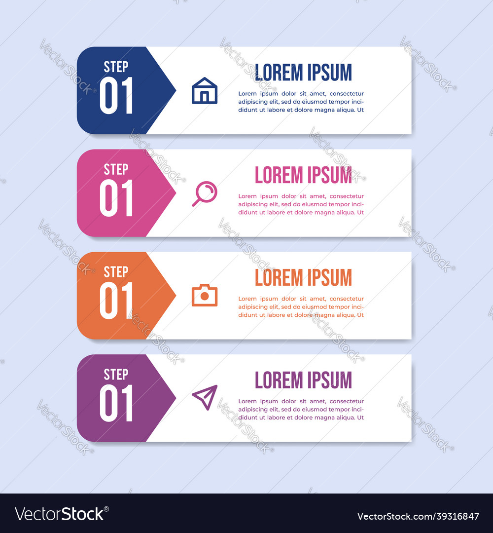 Infographic steps concept creative banner design vector image Infographic steps concept creative banner design