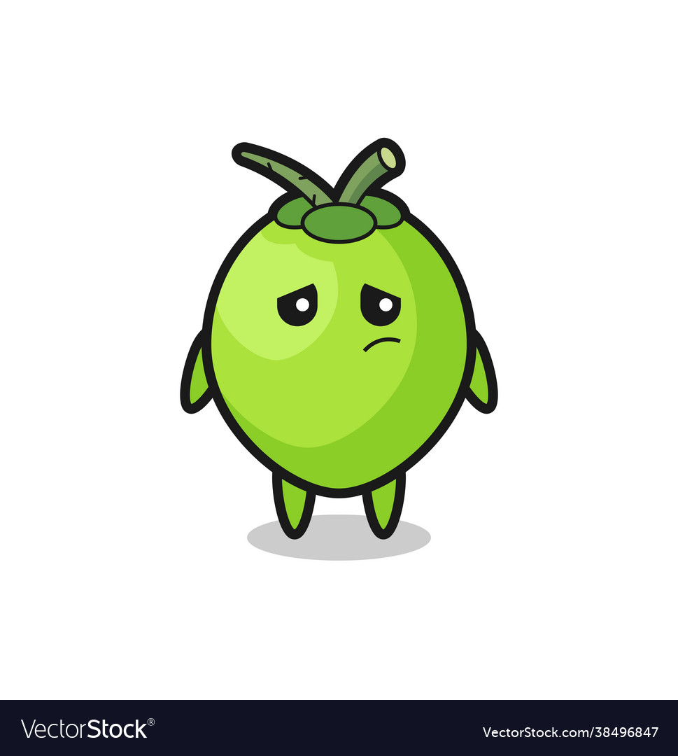Lazy gesture coconut cartoon character vector image Lazy gesture coconut cartoon character