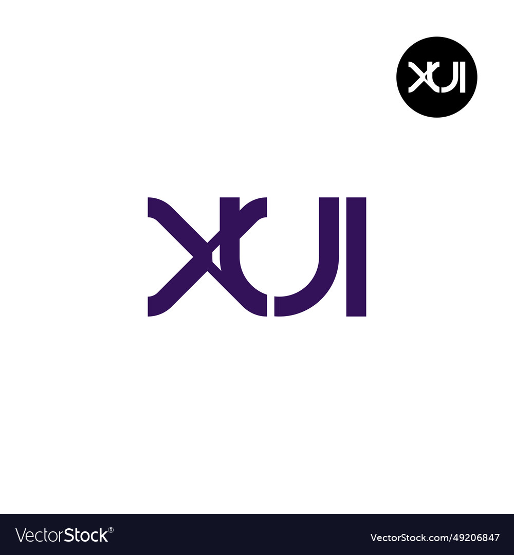 Letter xui monogram logo design vector image Letter xui monogram logo design