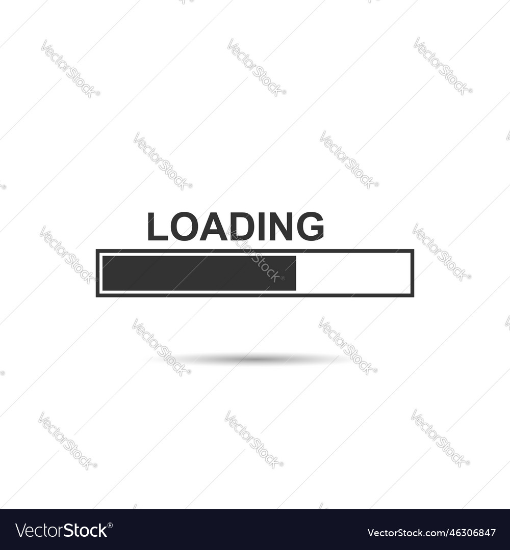 Loading bar icon in flat style progress indicator Vector Image