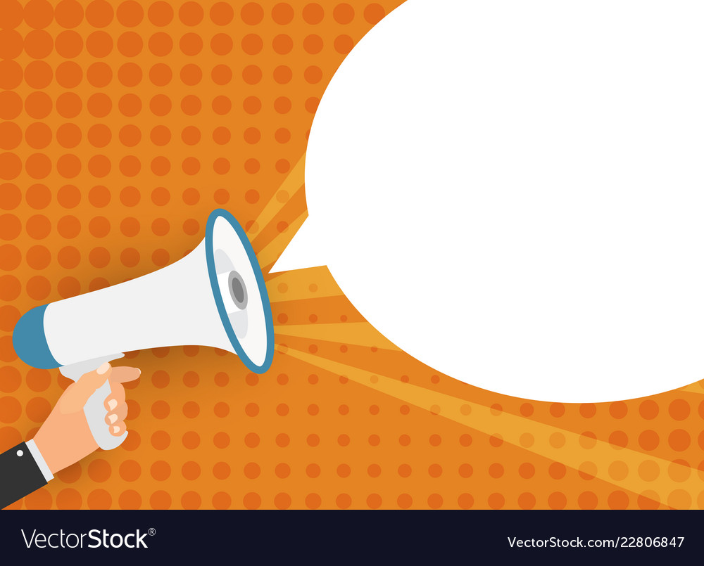 Megaphone with speech bubble vector image Megaphone with speech bubble