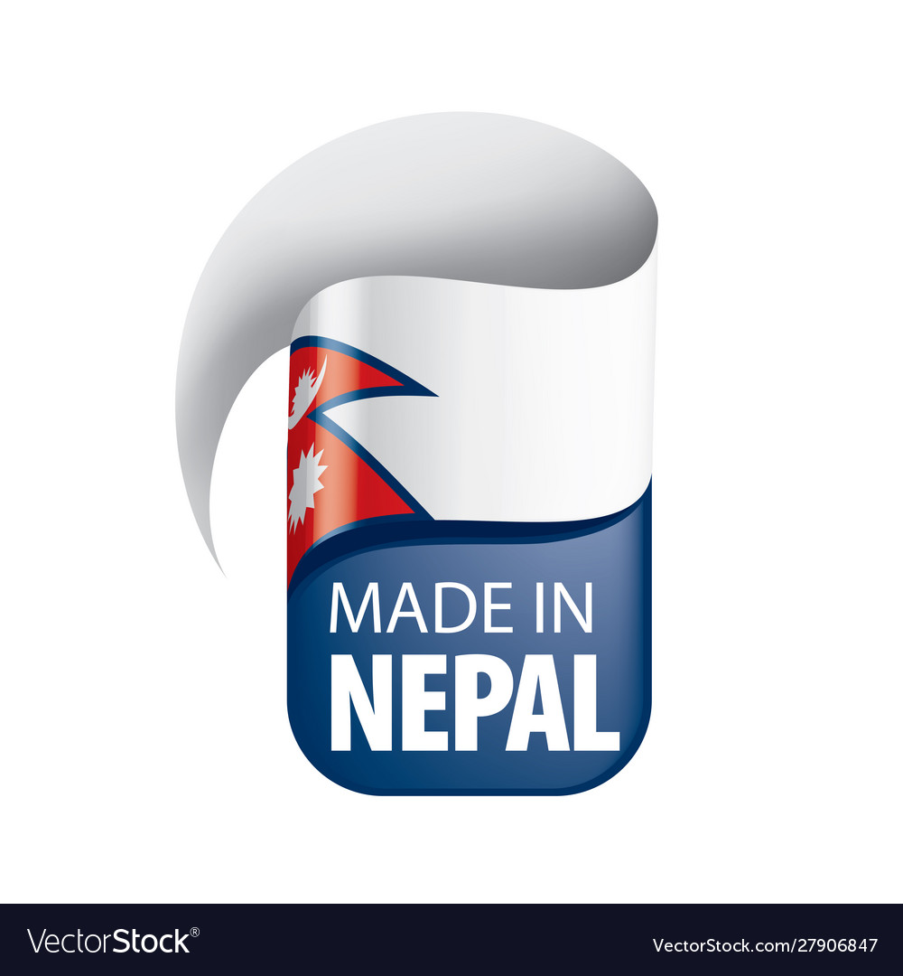 Nepal flag on a white