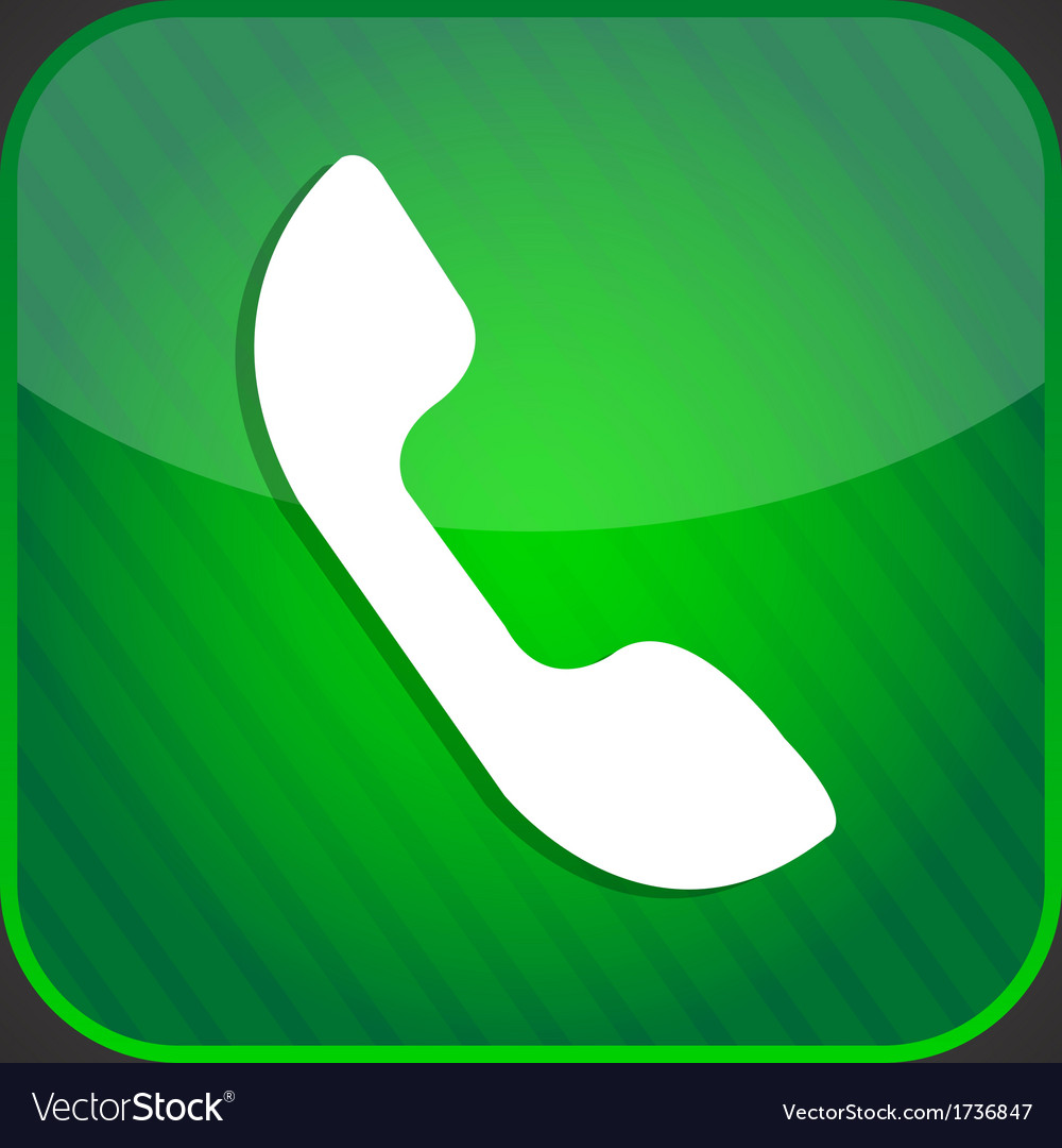 Phone icon - green app button Royalty Free Vector Image