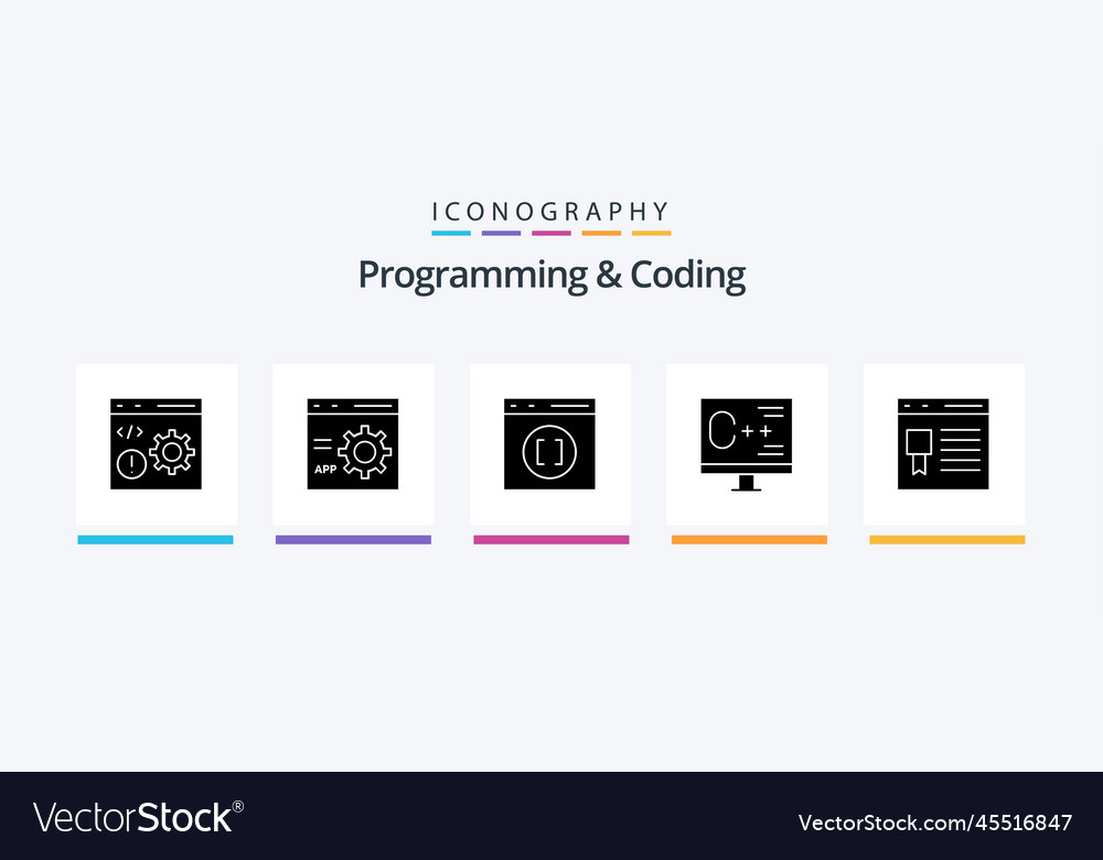 Programmieren und Kodieren glyph 5 Icon Pack