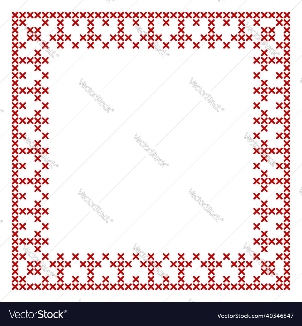 Red Cross Stitch Border Pattern