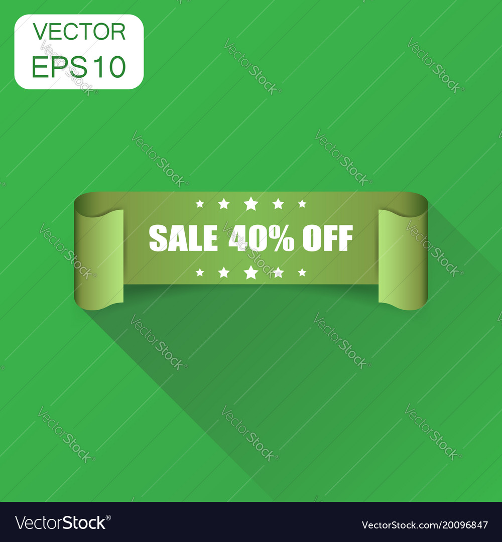 Sale 40 ribbon icon business concept