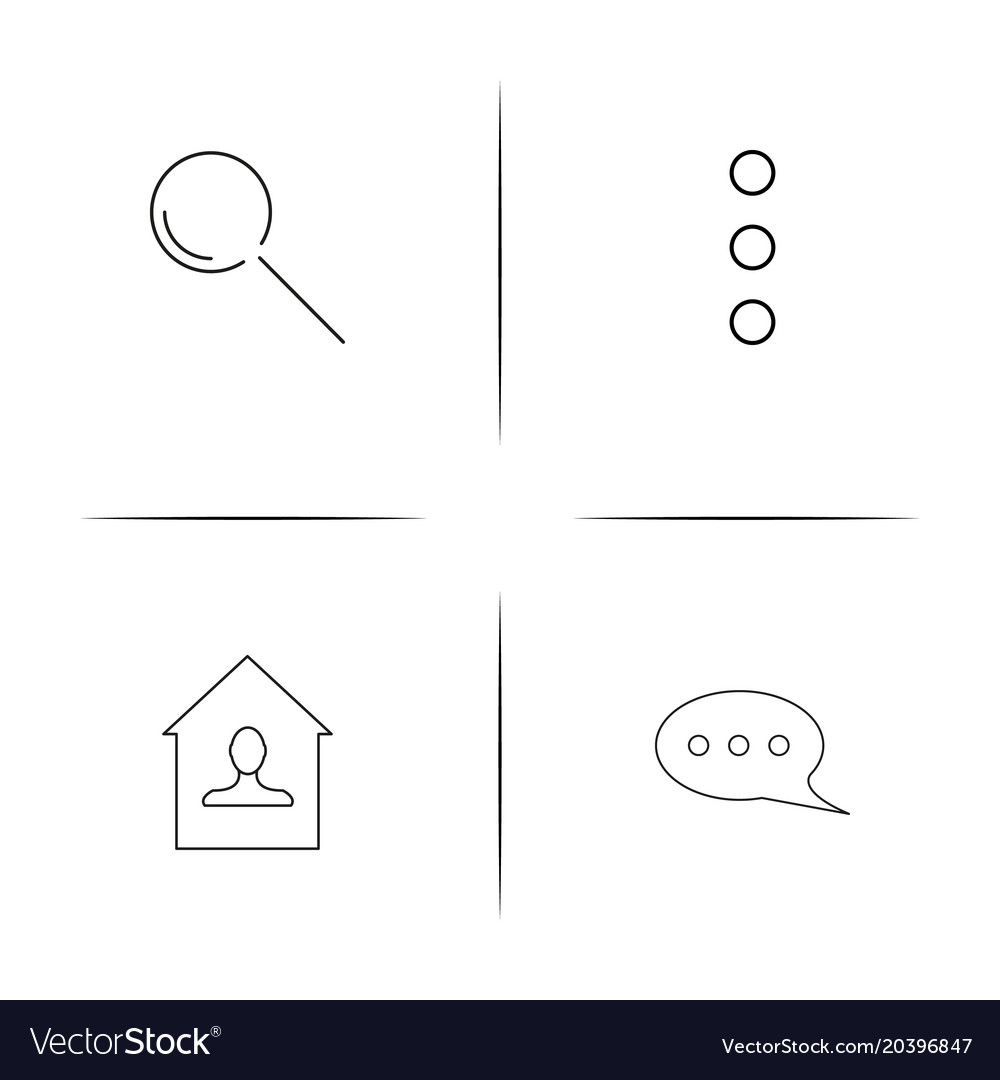 Signs and symbols simple linear icon setsimple