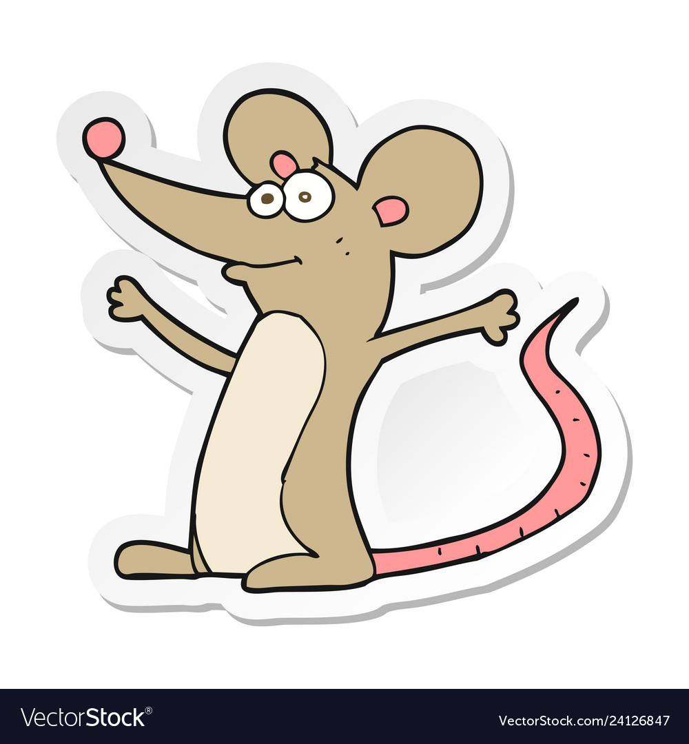 Sticker of a cartoon mouse