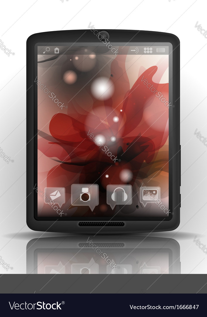 Tablet computer with flower background