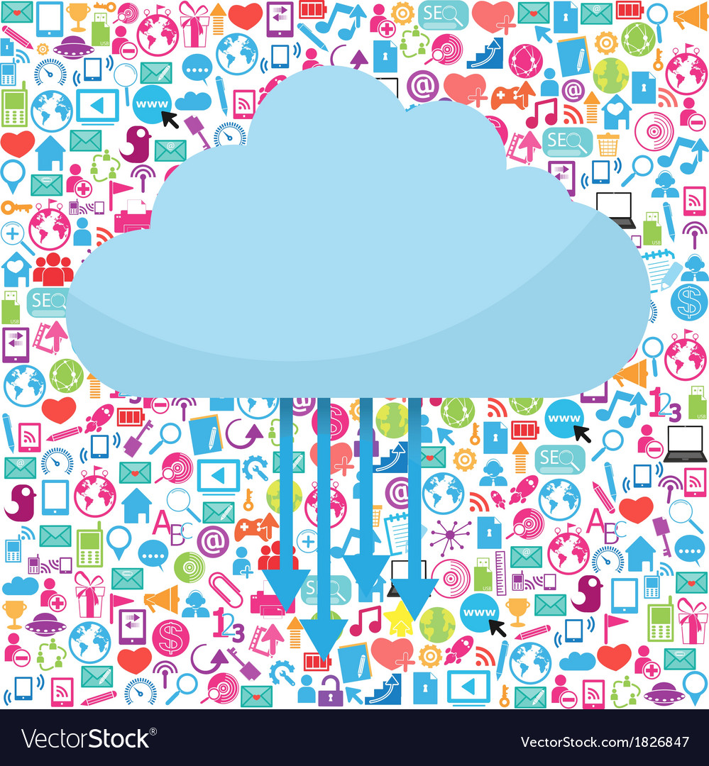 Template design with social network icons