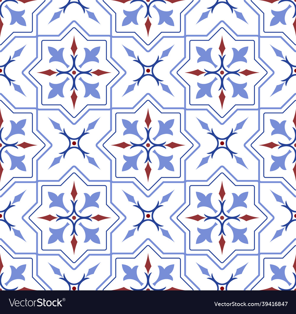 Tile pattern design vector image Tile pattern design