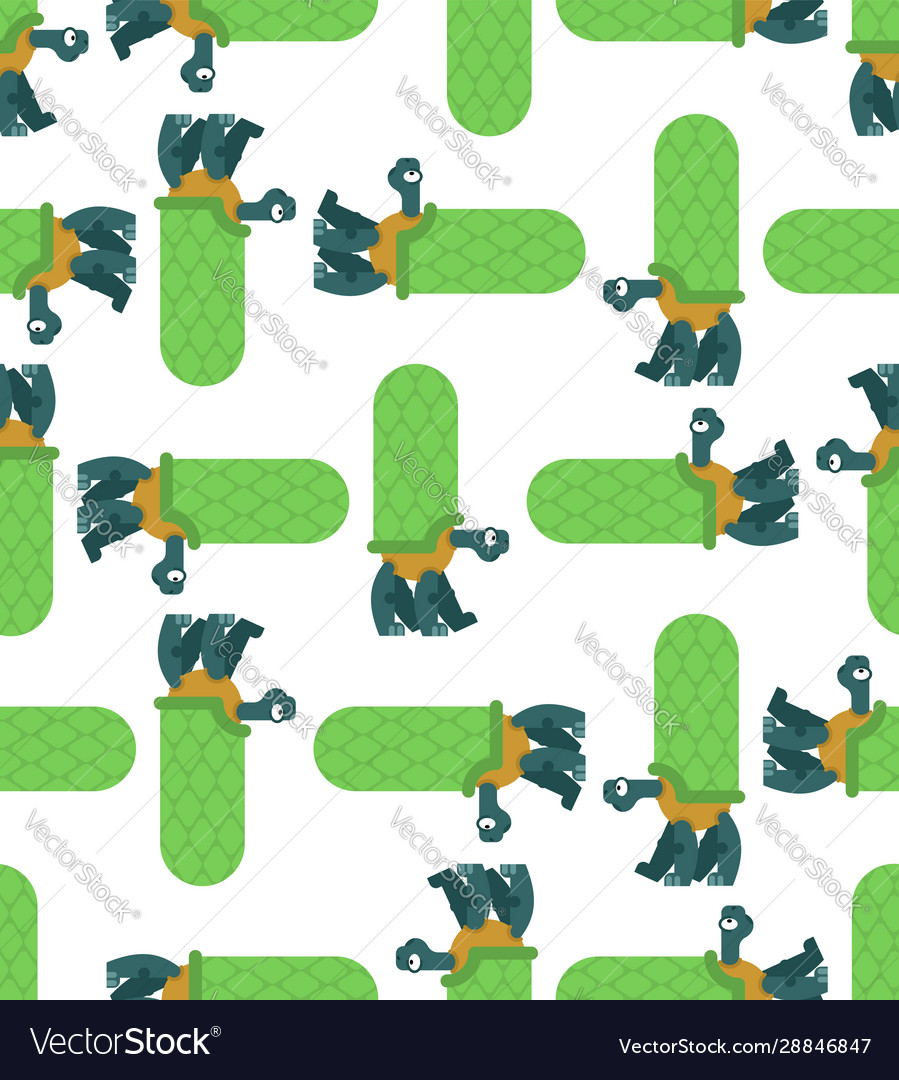 Turtle pattern seamless amphibian background vector image Turtle pattern seamless amphibian background