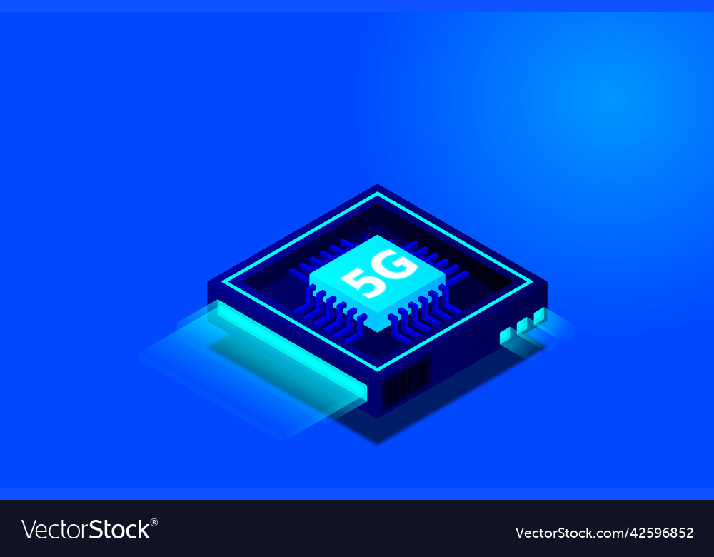 5g network processor mobile wireless internet vector image 5g network processor mobile wireless internet