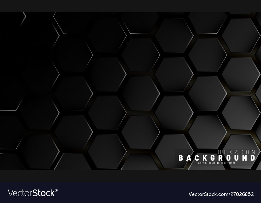Abstract black hexagon pattern on a technology vector image Abstract black hexagon pattern on a technology