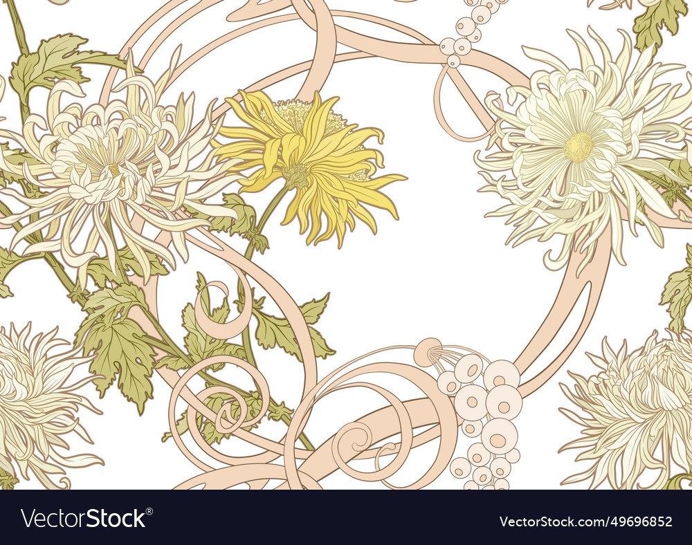 Chrysanthemum decorative flowers Vector Image Chrysanthemum decorative flowers