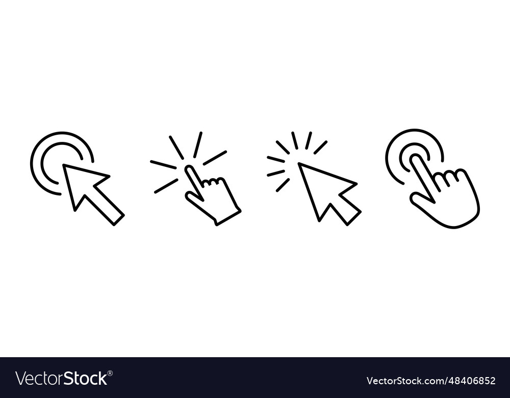 Klicken Sie auf Symbol Cursor Zeigerzeichen vector image Klicken Sie auf Symbol Cursor Zeigerzeichen