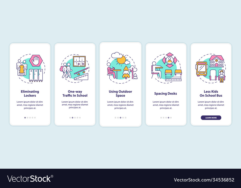 Covid19 school safety rules onboarding mobile app