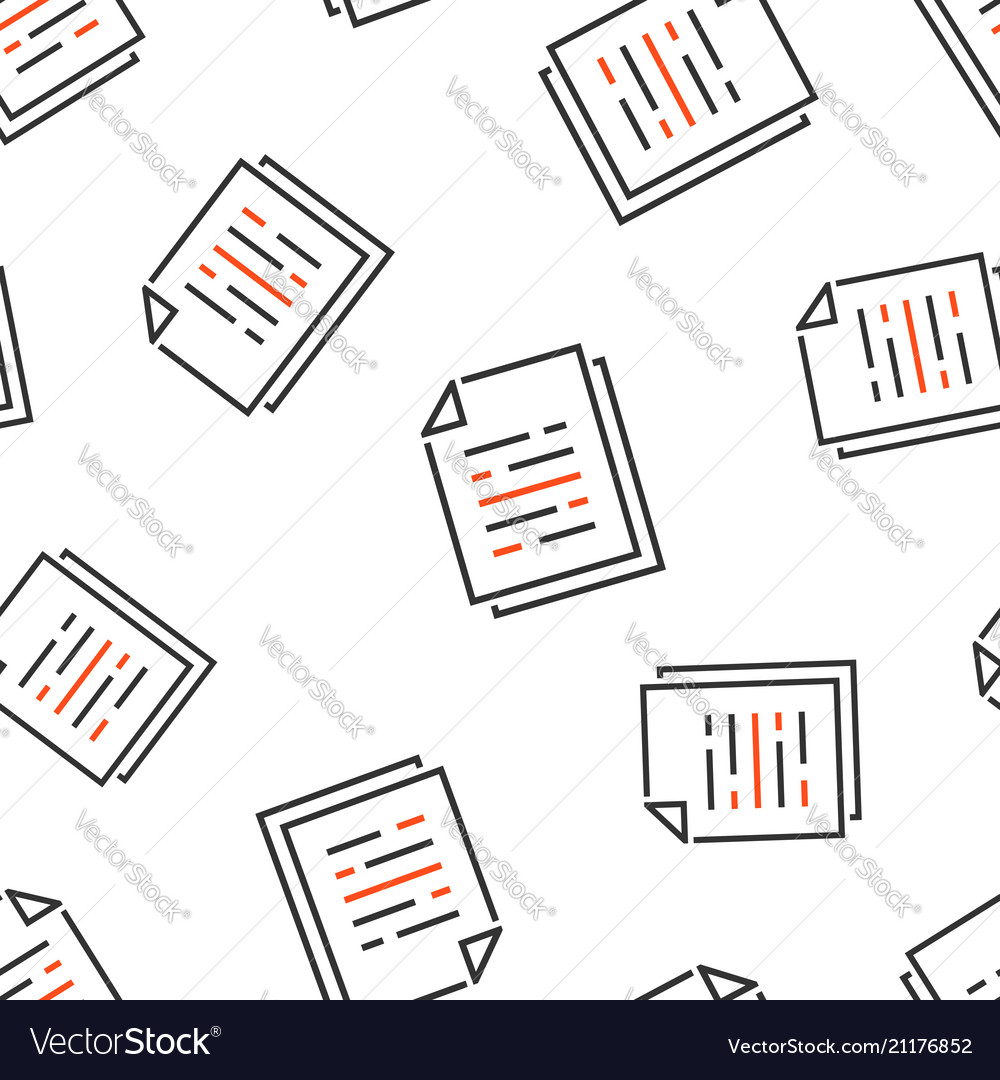 Document paper icon seamless pattern background vector image Document paper icon seamless pattern background