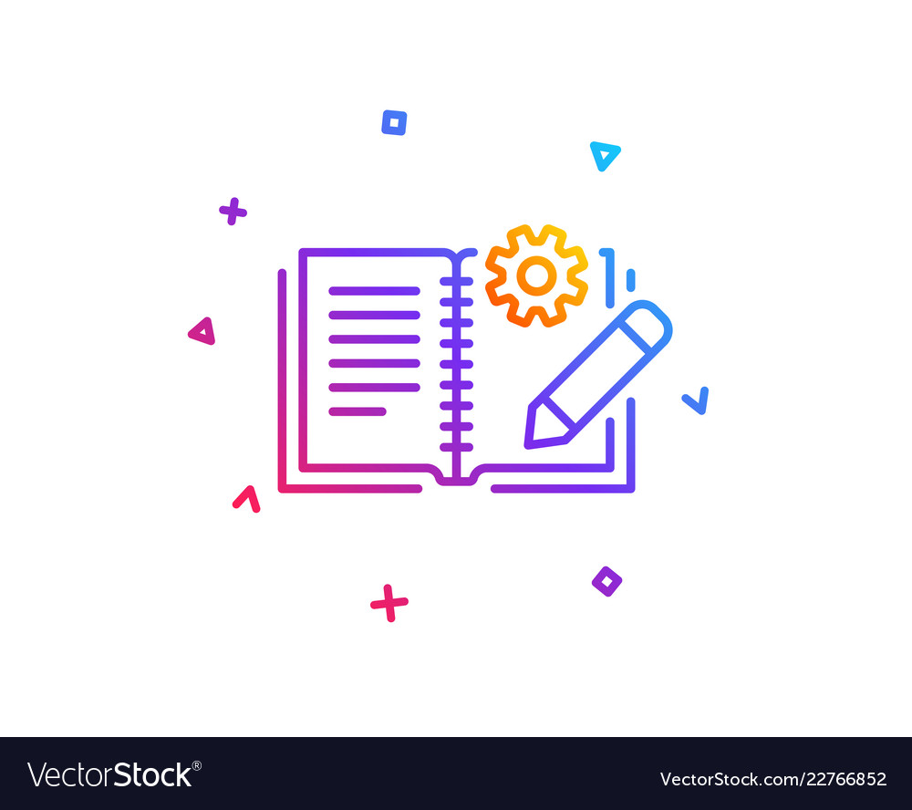 Engineering documentation line icon technical