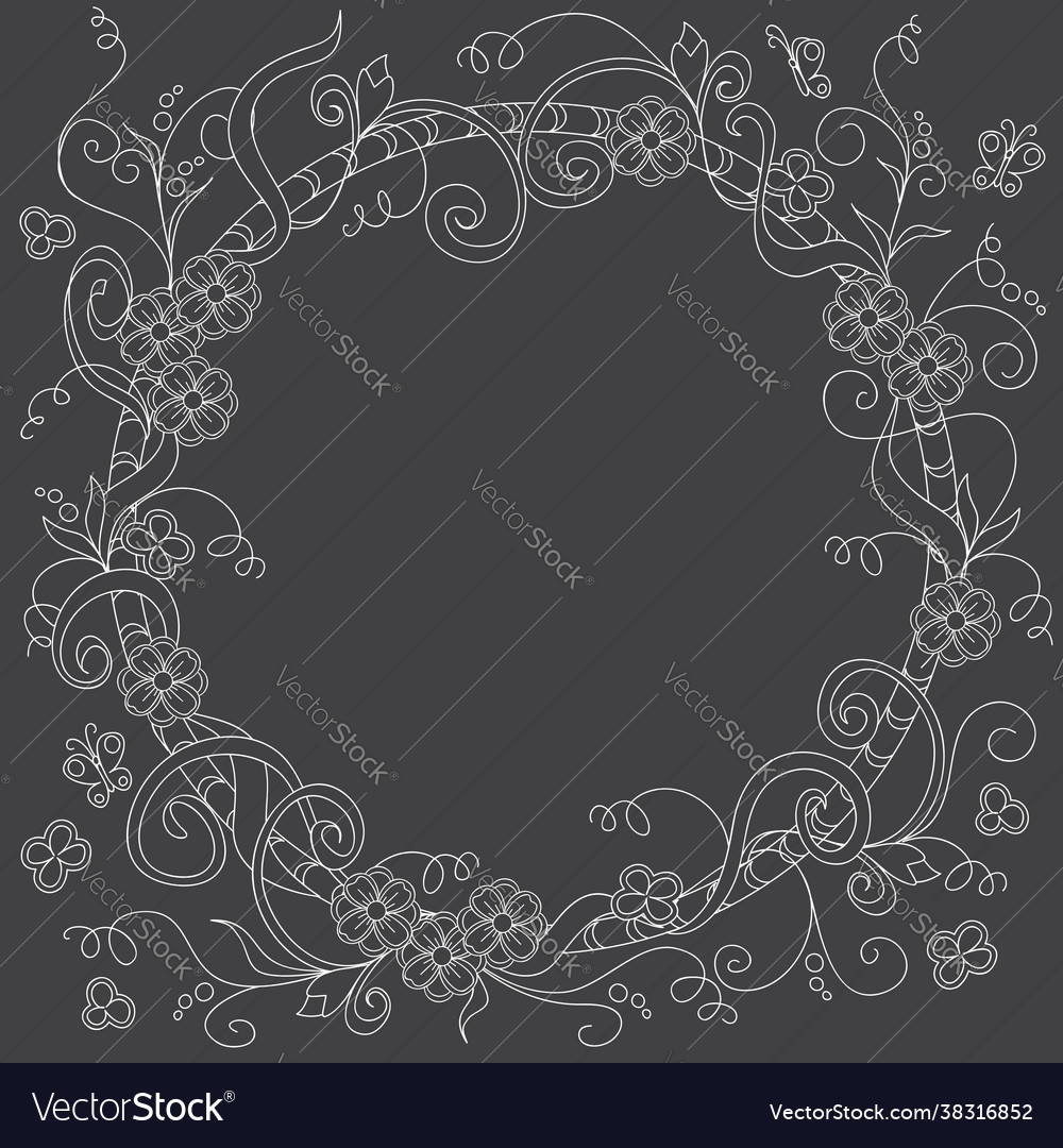 Frame with doodle elements Vector Image Frame with doodle elements