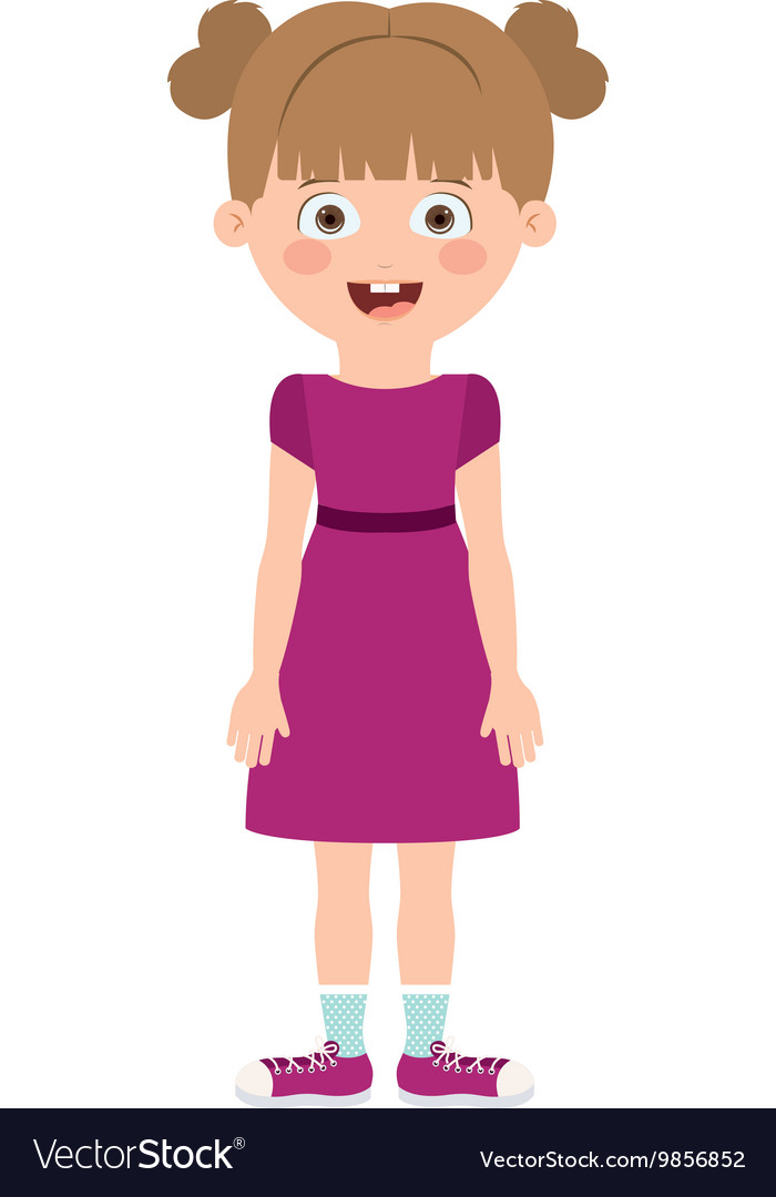 Girl standing in front isolated icon design Vector Image