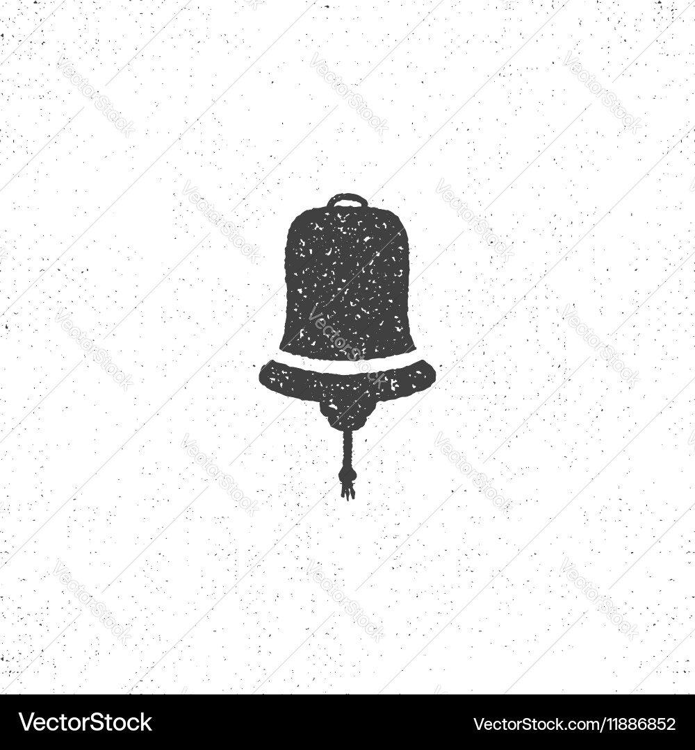 Hand drawn textured ship bell symbol Nautical Vector Image