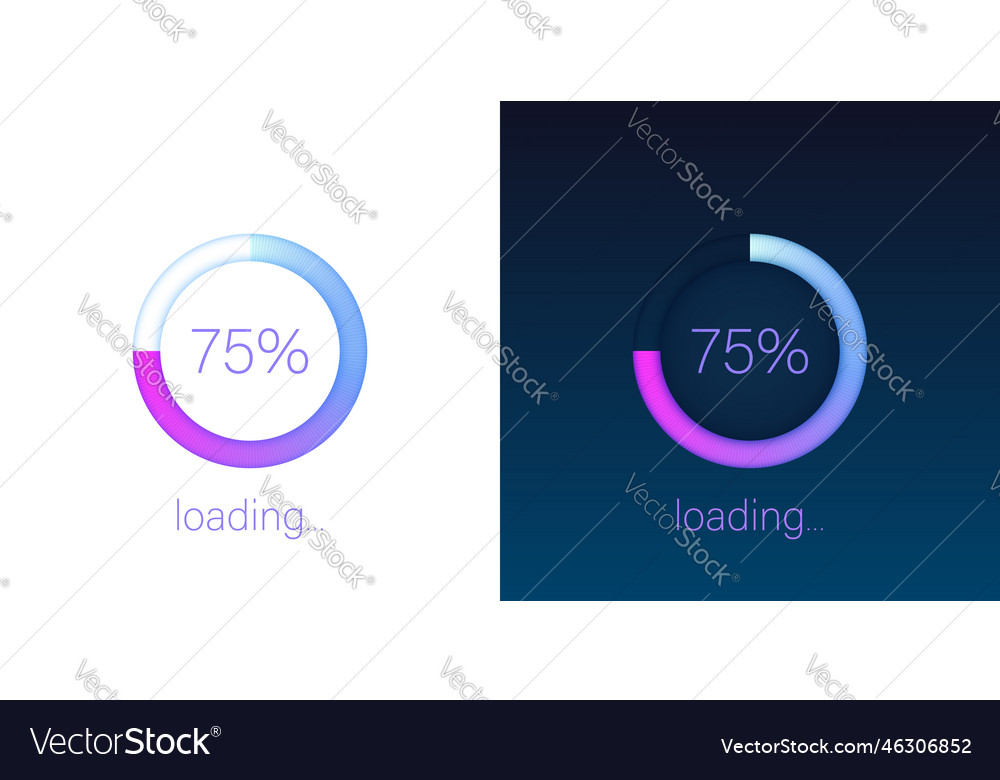 Loading bar icon in flat style progress indicator vector image Loading bar icon in flat style progress indicator