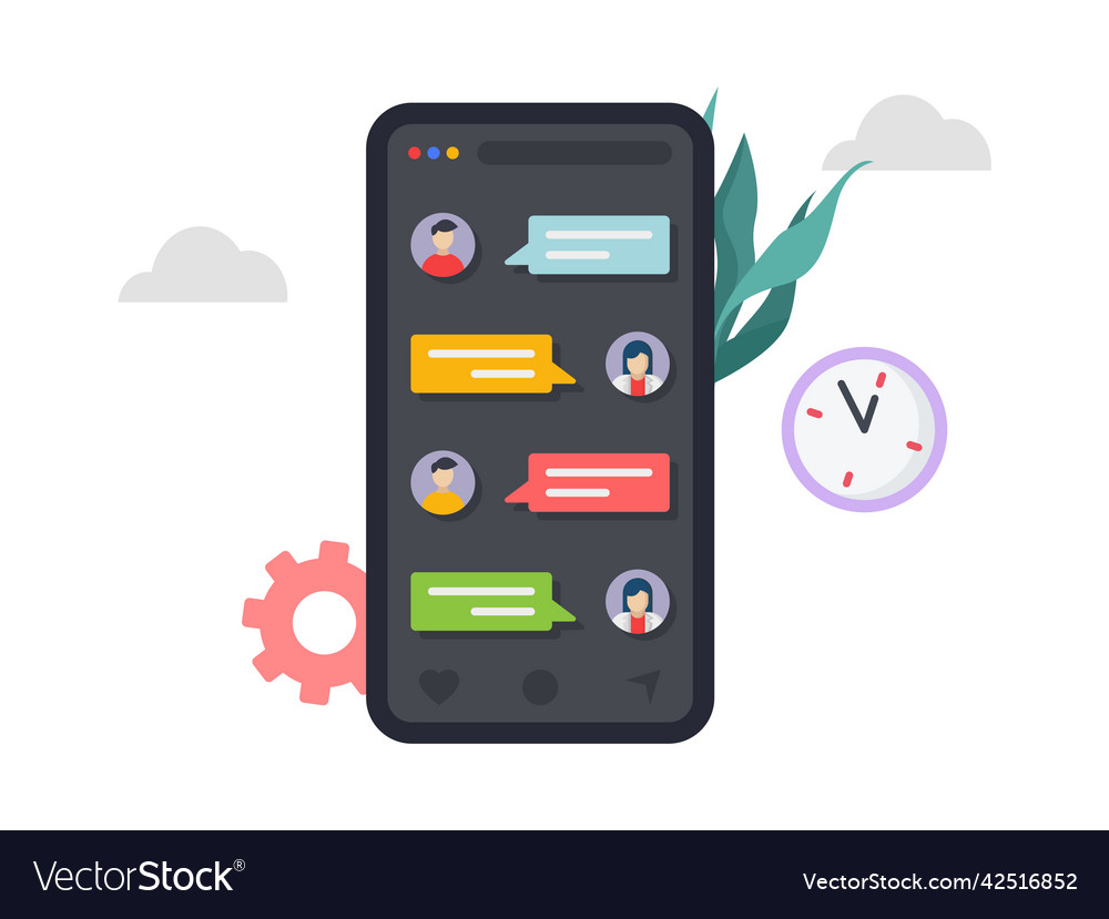 Mobile phone with chat messaging using app