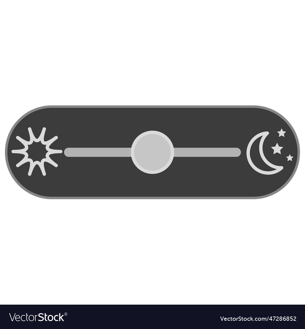 On and off toggle switch buttons light dark