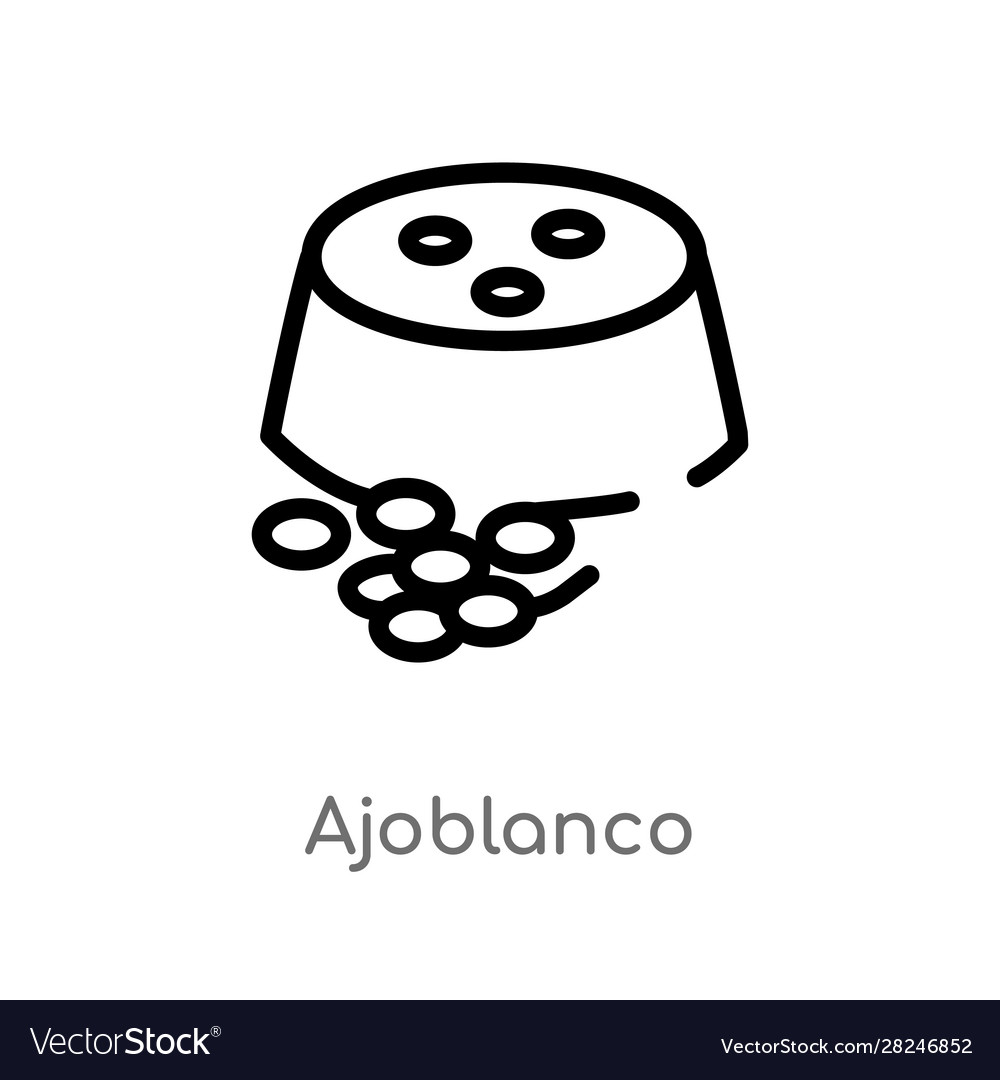 Outline ajoblanco icon isolated black simple line