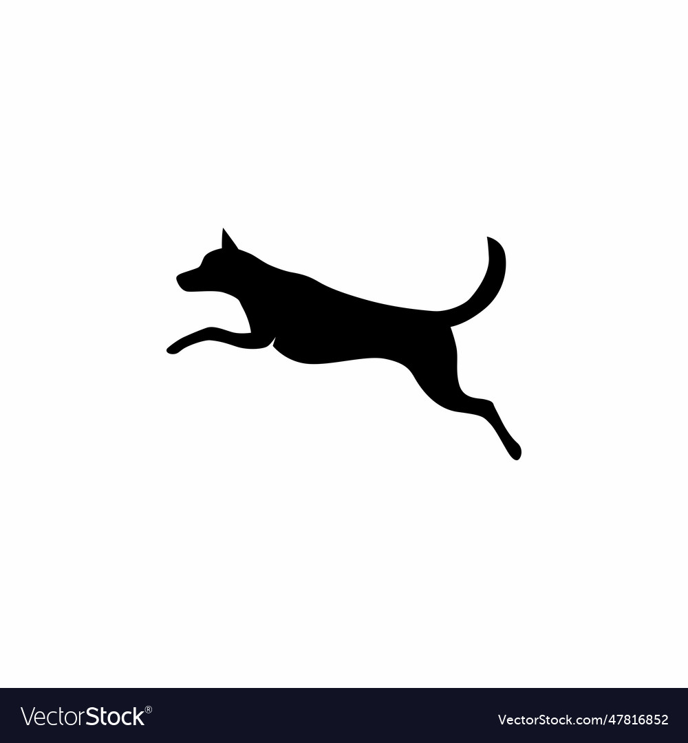 Run dog flat style logo Royalty Free Vector Image