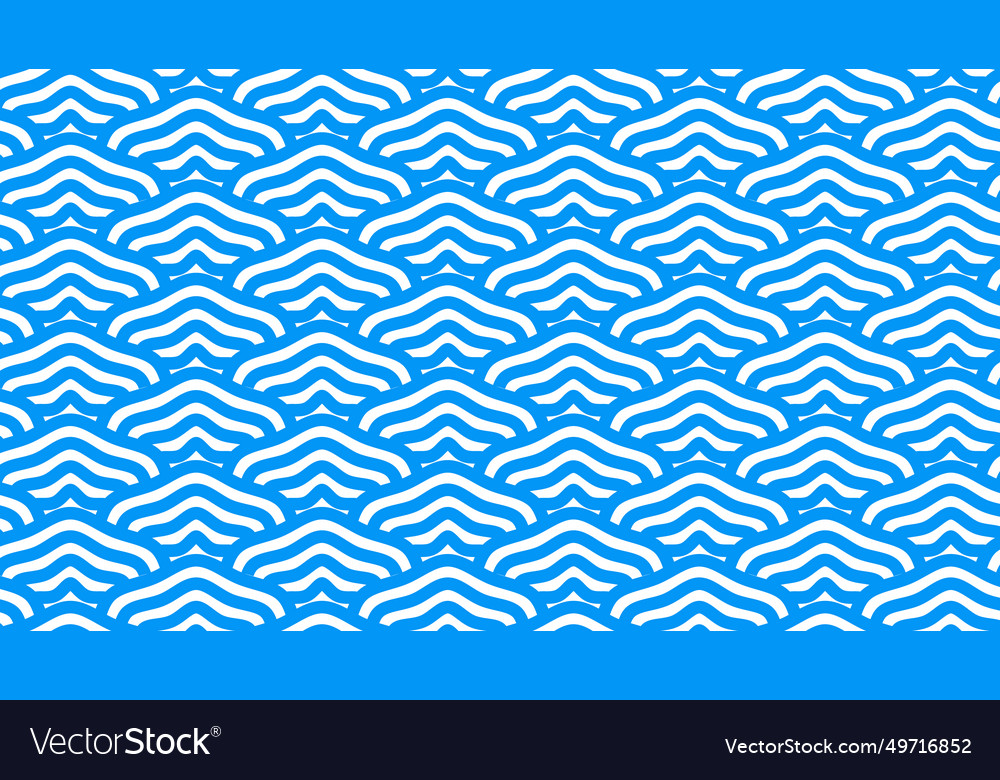 Seamless repetitive curvy waves pattern vector image Seamless repetitive curvy waves pattern
