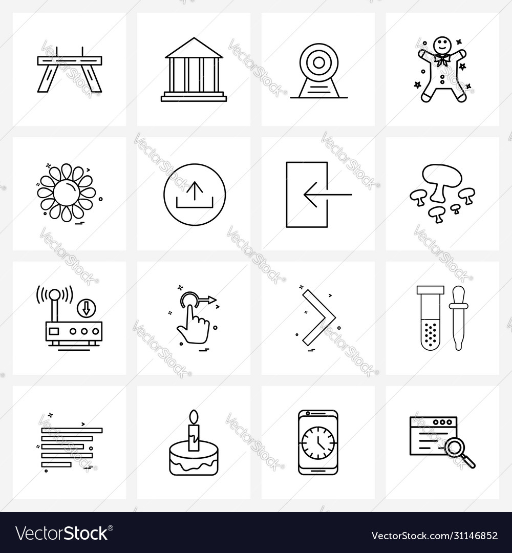 Set 16 simple line icons for web and print
