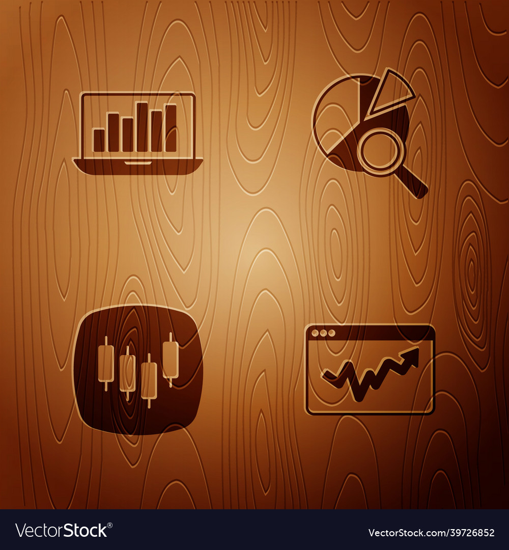 Set graph chart infographic laptop with browser vector image Set graph chart infographic laptop with browser