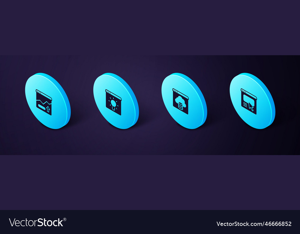 Set isometric ui or ux design cloud technology