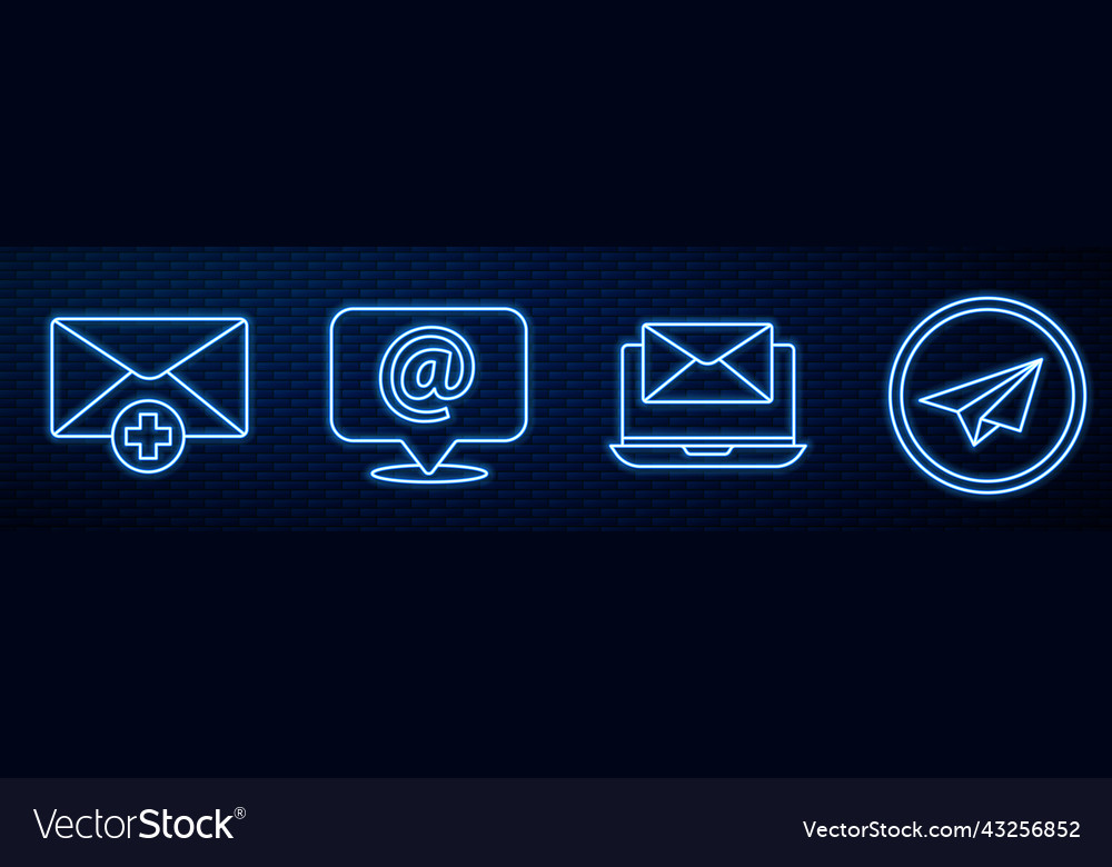 Set line laptop with envelope received message vector image Set line laptop with envelope received message