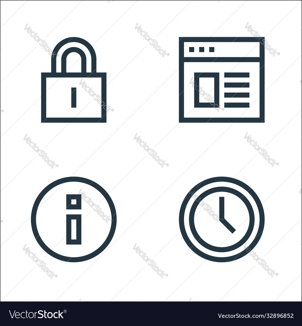 Web essentials line icons linear set quality vector image Web essentials line icons linear set quality