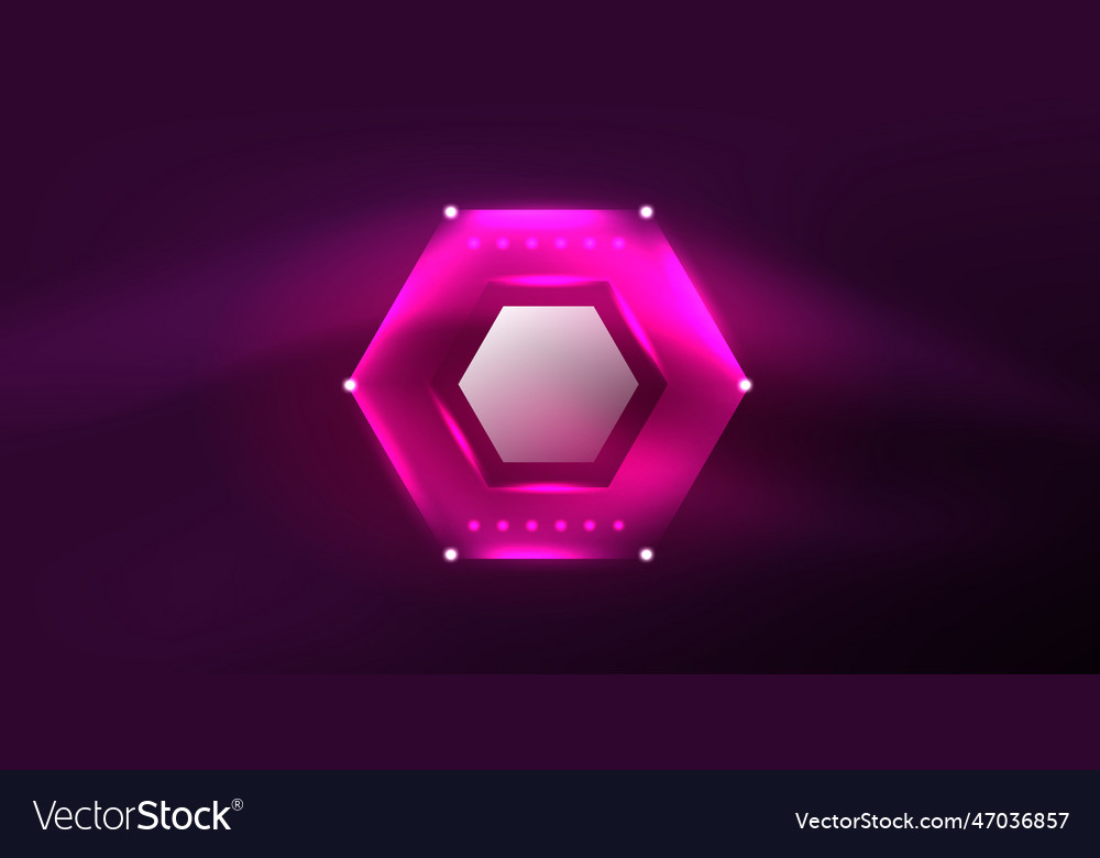 Abstract background neon hexagon