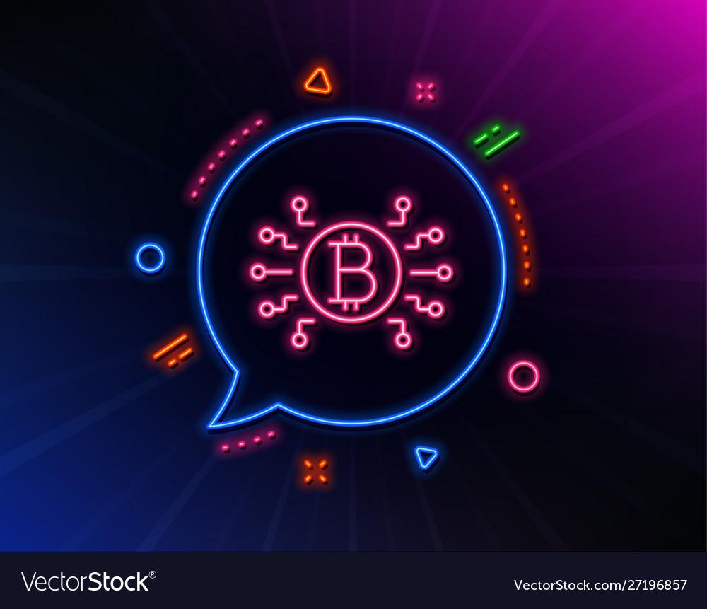 Bitcoin system line icon cryptocurrency scheme vector image Bitcoin system line icon cryptocurrency scheme