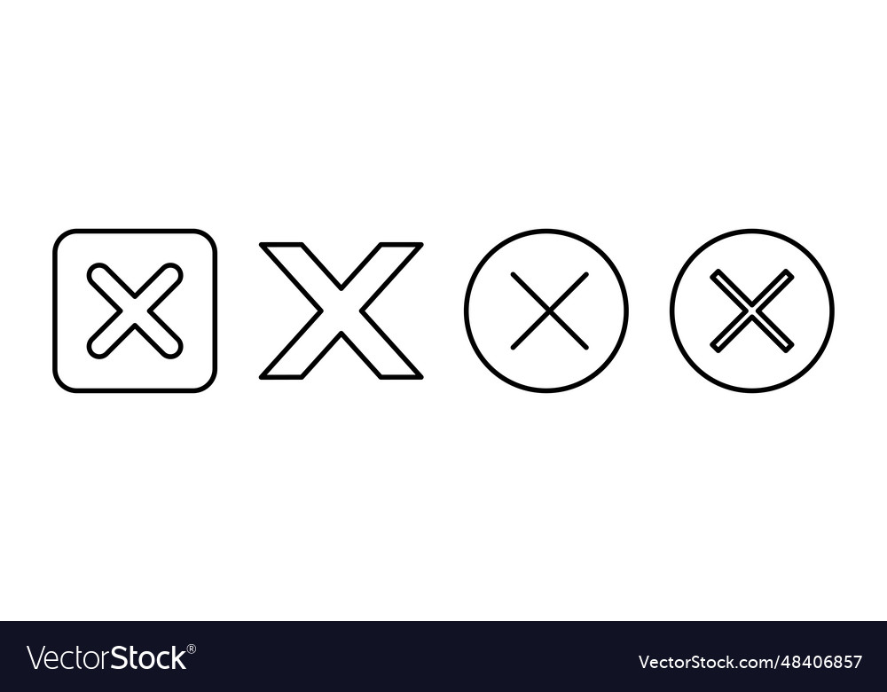 Close icon delete remove cancel exit symbol vector image Close icon delete remove cancel exit symbol
