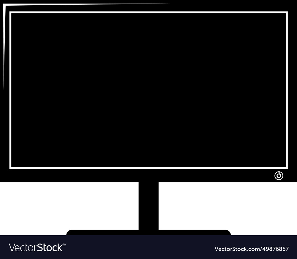 Computer monitor display icon in flat style
