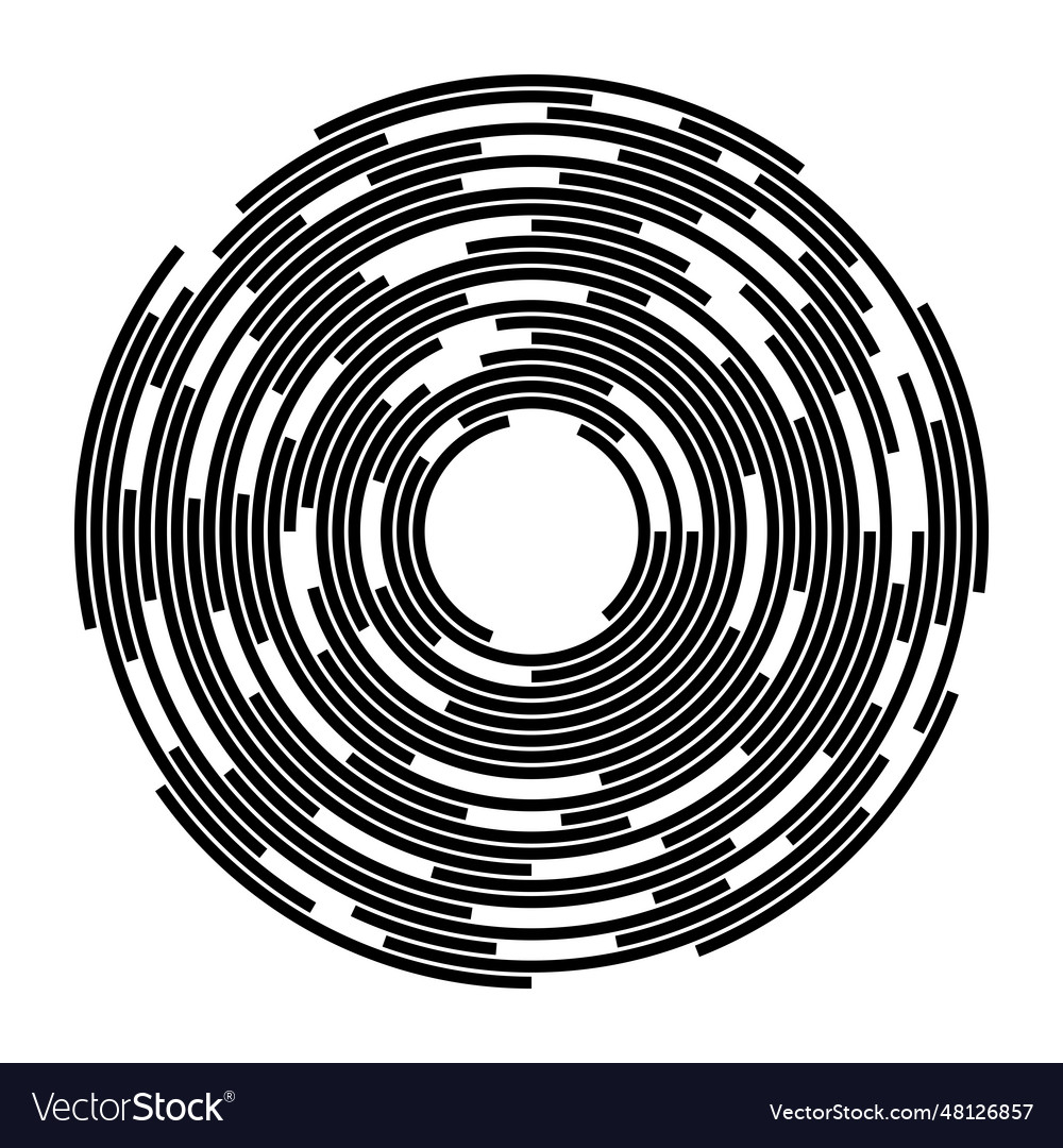 Concentric segments of circles lines following