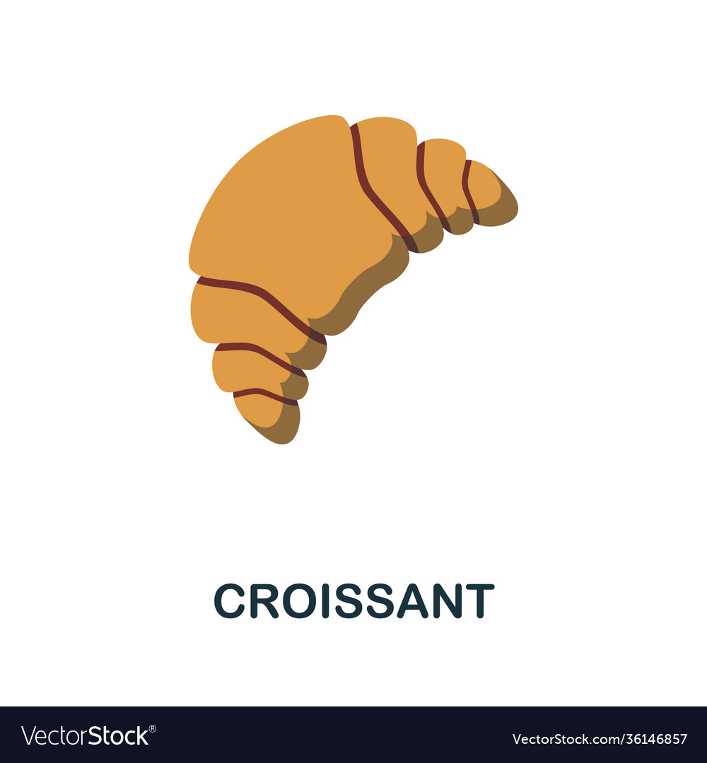 Croissant flat icon color simple element from