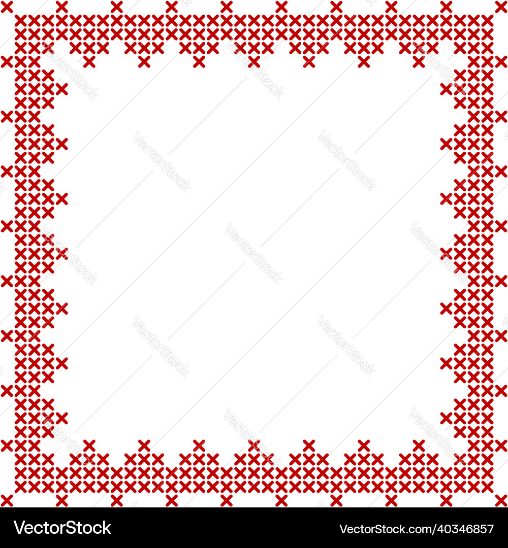 Cross stitch border frame pattern perfect Vector Image